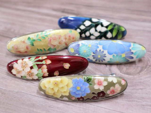 七宝焼 バレッタ (笠松) 2型