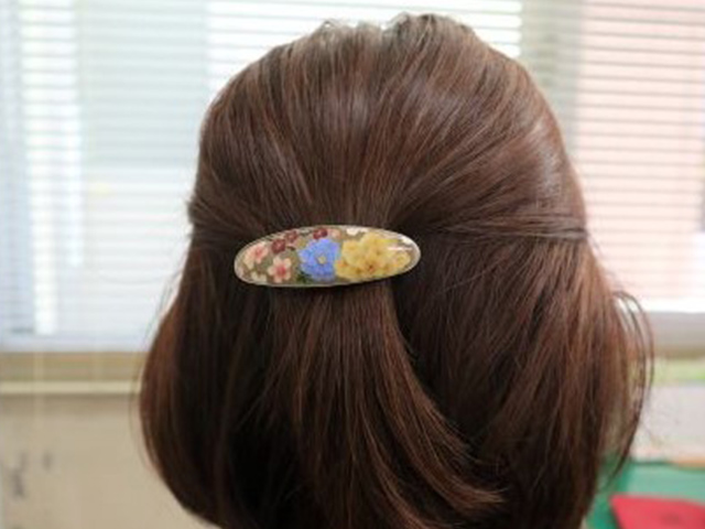 七宝焼 バレッタ (笠松) 2型